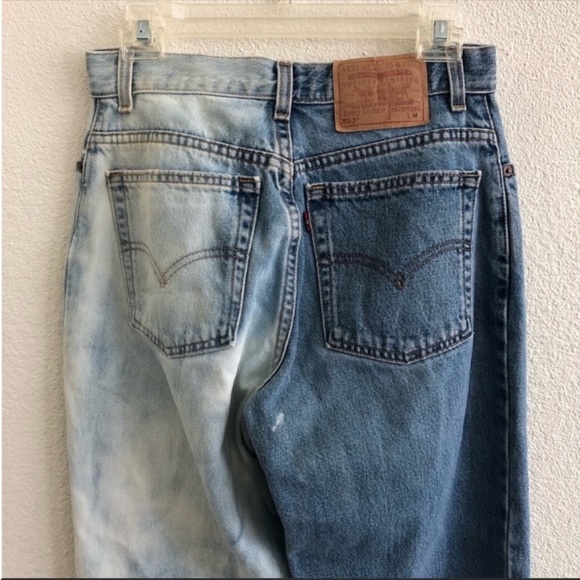 90s Levi’s 550 Relaxed Fit 2 Tone jeans - Picture 3 of 10